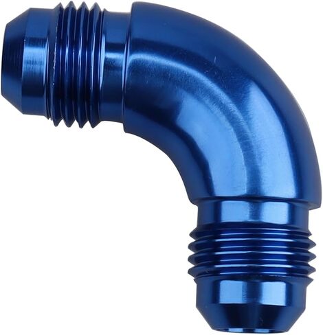 Aluminum 90 Degree Elbow -10 AN Male to 10AN Male Union Coupling Flare Fitting, AN10 One Piece Full Flow Adapter, Black in Saudi Arabia