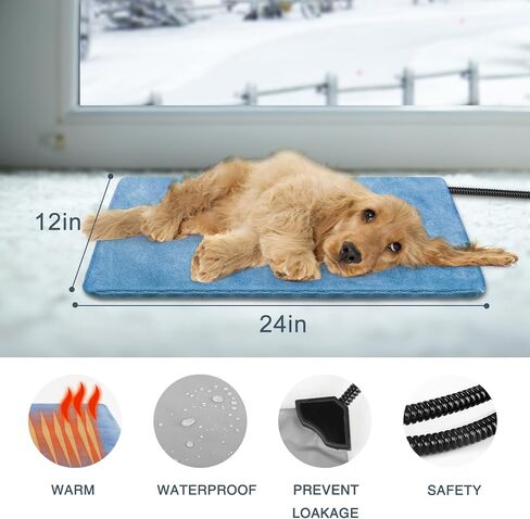 Electric Pet Heating Pad for Cats and Dogs,Adjustable Dog Cat Heating Pad with 6 Temp & 5 Timer,Waterproof Dog Heating Pad with Chew Resistant Cord,Pet Heating Pad for kittens & Puppy 18"*18" in Saudi Arabia