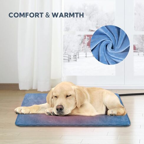 Electric Pet Heating Pad for Cats and Dogs,Adjustable Dog Cat Heating Pad with 6 Temp & 5 Timer,Waterproof Dog Heating Pad with Chew Resistant Cord,Pet Heating Pad for kittens & Puppy 18"*18" in Saudi Arabia
