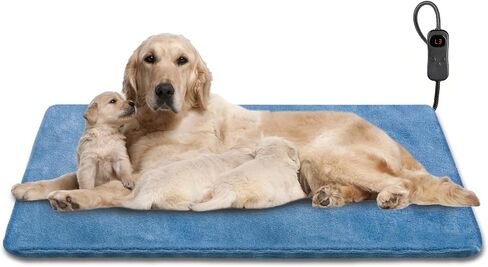 Electric Pet Heating Pad for Cats and Dogs,Adjustable Dog Cat Heating Pad with 6 Temp & 5 Timer,Waterproof Dog Heating Pad with Chew Resistant Cord,Pet Heating Pad for kittens & Puppy 18"*18" in Kuwait