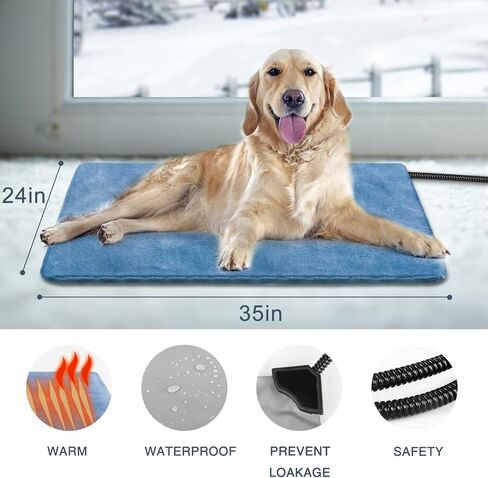 Electric Pet Heating Pad for Cats and Dogs,Adjustable Dog Cat Heating Pad with 6 Temp & 5 Timer,Waterproof Dog Heating Pad with Chew Resistant Cord,Pet Heating Pad for kittens & Puppy 18"*18" in Kuwait