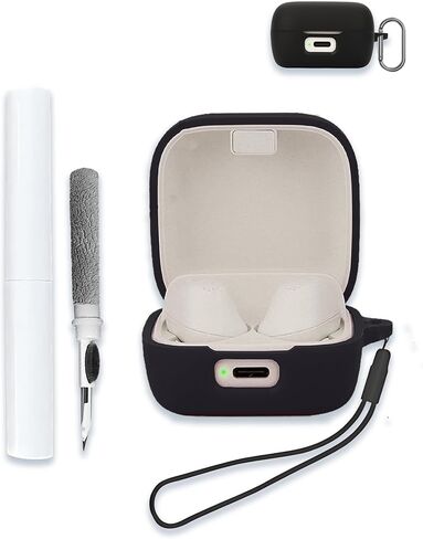 Case for Sennheiser ACCENTUM True Wireless Earbuds, Soft Silicone Protective Portable Scratch Shock Resistant Compatible with Hard Shell with Cleaner Kit & Carabiner & Lanyard，Blue in Saudi Arabia