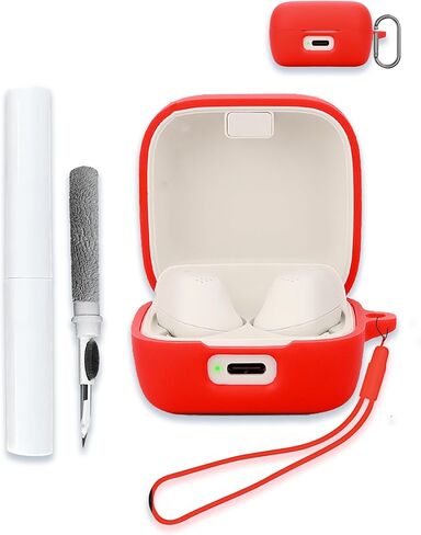 Case for Sennheiser ACCENTUM True Wireless Earbuds, Soft Silicone Protective Portable Scratch Shock Resistant Compatible with Hard Shell with Cleaner Kit & Carabiner & Lanyard，Blue in Saudi Arabia