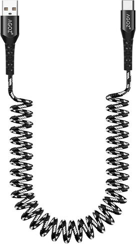 [3-Pack, 4ft 6ft 10ft] USB C Cable FAST Charger, Agoz Right Angle Braided Cord for Samsung Galaxy S24 S23 S22 S21, A03s A14 A15 A23 A32 A42 A52 A53 A54, Motorola One 5G Ace,Edge, iPhone 15, 16 Pro Max in Kuwait