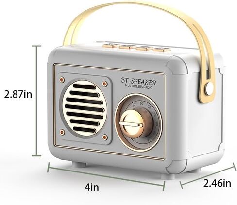 Radio with Built-in Speakers Retro Bluetooth Speaker for Bedroom, Party,Kitchen,Office,Outdoor Bluetooth Speaker Retro Style Bluetooth Speaker Vintage Style (02-White) in Saudi Arabia