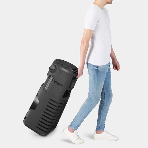 مكبر صوت بلوتوث عالي الطاقة من سوني مع ميكروفون/جيتار صوت متعدد الاتجاهات للحفلات، معزز صوت جهير نفاث، التحكم بالإيماءات، USB، HDMI، CD/DVD، مشغل أقراص مضغوطة وإضاءة in Saudi Arabia
