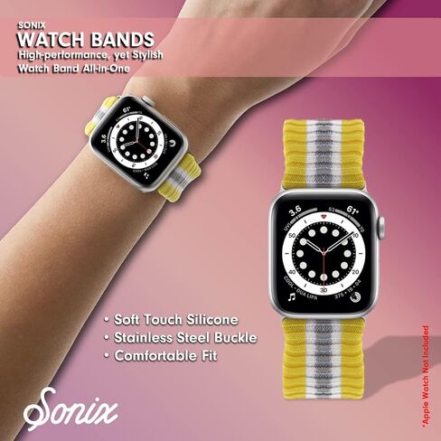 Sonix Knit Watch Band Compatible with ﻿Apple Watch | Stretch Ribbed Knit, Stylish, Sporty | 41mm/40mm/38mm, Series 9/8/7/6/5/4/3/2/1/SE in Kuwait