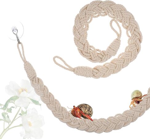 2pcs Hermit Crab Climbing Toys, Hanging Hermit Crab Rope Reptile Climbing Ladder Reptile Vines Toys Habitat Decor with 4 Hook Suction Cup for Lizards Geckos Snakes Tree Frog in Saudi Arabia