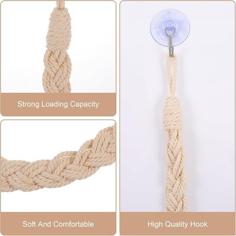 2pcs Hermit Crab Climbing Toys, Hanging Hermit Crab Rope Reptile Climbing Ladder Reptile Vines Toys Habitat Decor with 4 Hook Suction Cup for Lizards Geckos Snakes Tree Frog in Saudi Arabia