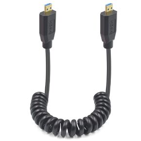 Duttek 8K Coiled Micro HDMI to Micro HDMI 2.1 Cable, 48Gbps Extreme Thin Micro HDMI Male to Male Coiled Cable for HDTVs, Camcorders, Game Players and Any Other Device with a Micro HDMI Port 4FT/1.2M