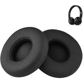 Esen Solo 3 Earpad Replacement Solo 2 Ear Pads Cushion Accessories Compatible with Beats by Dre Solo3/Solo2 Wireless A1796/B0534 Headphones, Made of Protein Leather Memory Foam (Black)