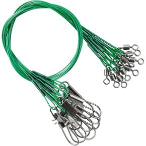 AMYSPORTS Saltwater Steel Leaders Fishing Rigs Heavy Duty Wire Leader Lures High Strength Fishing Leader Freshwater Black Nickel