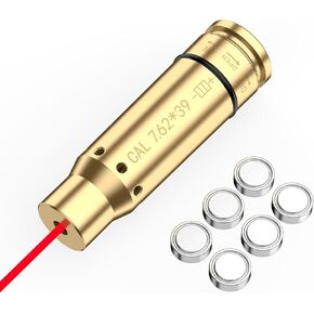 7.62x39mm Bore Sight Cal with On/Off Switch Red Dot Boresighter Rem Gauge Laser Sight with 2 Sets of Batteries