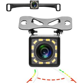 Vehicle Backup Camera, License Plate Camera with 12 LED Lights Rear Camera, HD Night Vision Waterproof Reverse Camera 140° Wide View Angel Reverse Cam for Cars,SUV,Trucks,RV, Pickup