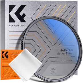 K&F Concept 67mm Circular Polarizer Filter Ultra-Slim 18 Multi-Coated Optical Glass Circular Polarizing Filter for Camera Lenses with Cleaning Cloth (K Series)