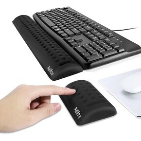 Aelfox Memory Foam Keyboard Wrist Rest&Mouse Wrist Rest, Ergonomic Design Wrist Pad for Computer Keyboard Laptop Wrist Support, Arm Rest for Desk Accessories in Home Office School(Black)
