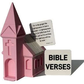 60 Inspirational Bible Verses Cards - Church Shaped Bible Study Supplies - God Christian Gifts For Women Men Mom Dad Teen Girls Boys - Religious Graduation Gifts (White)