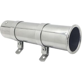 MARINE CITY 304 Stainless Steel Adjustable Fishing Rod Holder with Fixing Ring and Removable Clamp - Ideal for Boats, Yachts, Marines