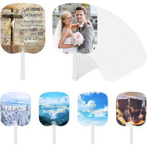 24 Pcs Sublimation Fans Blank, Church Fans Handheld Set, Double-Sided Sublimation Fan, Graduation Decorations, DIY Hand Fans for Church Parties and Wedding Fans for Guests