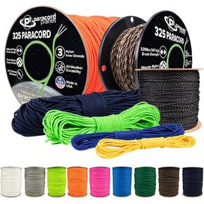 Paracord Planet 325 Paracord – 3 mm Type II Nylon Parachute Cord with 3 Inner Strands (Black, 100 ft)