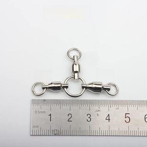 Stainless Three Way Sea Boat Fishing Swivel Heavy Duty 3-Way Ball Bearing Swivel Connector trolling Solid Ring Tackle