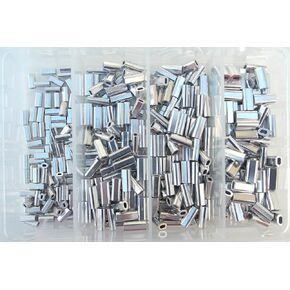 Mini Aluminum Oval Crimp Kit 100pcs Each .8,1.0,1.1,&1.3mm 50lb-150lb