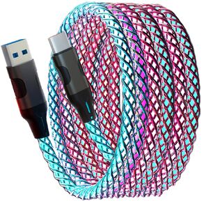 USB C Cable for iPhone 15 16 Pro Max Plus Carplay, 3.3ft RGB Light Up Gradual USB A to Type C Charger Cord LED Charging Cable for iPhone 15 16, iPad Air, iPad Mini, Samsung Galaxy AI S24 S23, LG More