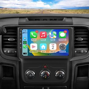 Qualcomm 8 Core 4+64GB Car Stereo Radio for Dodge RAM 1500 2500 3500, Android 13 Head Unit with 9 inch IPS Touch Screen with Wireless Carplay/Android Auto, Bluetooth (Fit Manual AC only)