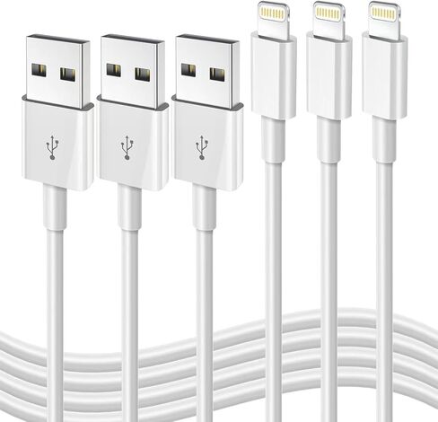 كابل شحن سريع iPhone [معتمد من Apple MFi] 3 عبوات من كابل Lightning إلى USB سلك شاحن iPhone متوافق مع iPhone 14 13 12 11 Pro Max XR XS X 8 7 6 Plus SE iPad والمزيد 3FT in Kuwait