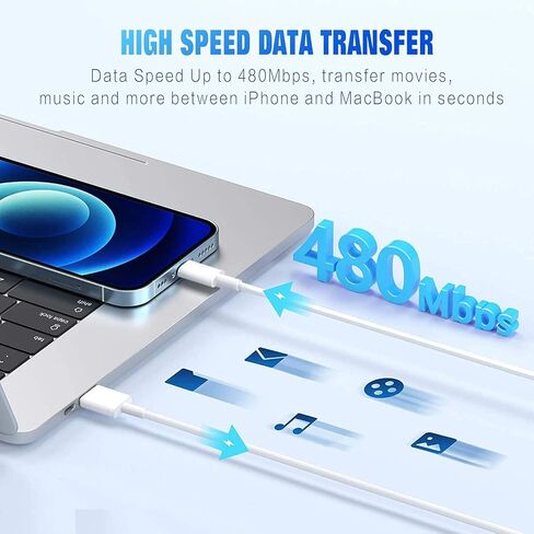 كابل شحن سريع iPhone [معتمد من Apple MFi] 3 عبوات من كابل Lightning إلى USB سلك شاحن iPhone متوافق مع iPhone 14 13 12 11 Pro Max XR XS X 8 7 6 Plus SE iPad والمزيد 3FT in Kuwait