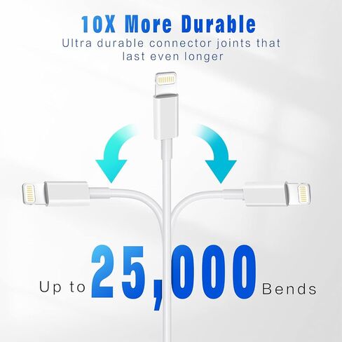 كابل شحن سريع iPhone [معتمد من Apple MFi] 3 عبوات من كابل Lightning إلى USB سلك شاحن iPhone متوافق مع iPhone 14 13 12 11 Pro Max XR XS X 8 7 6 Plus SE iPad والمزيد 3FT in Kuwait