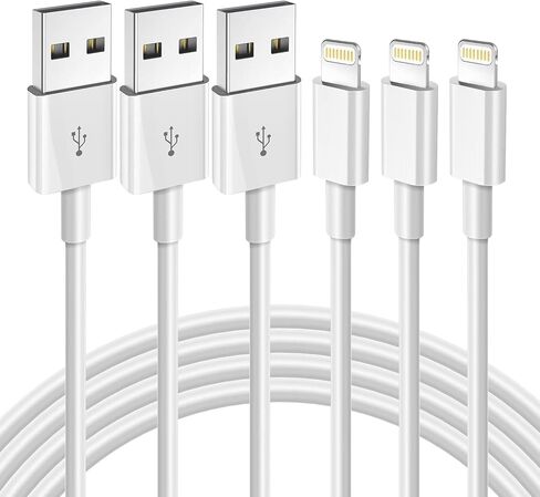 كابل شحن سريع iPhone [معتمد من Apple MFi] 3 عبوات من كابل Lightning إلى USB سلك شاحن iPhone متوافق مع iPhone 14 13 12 11 Pro Max XR XS X 8 7 6 Plus SE iPad والمزيد 3FT in Kuwait
