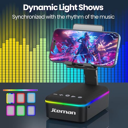 هدايا JTEMAN للرجال والنساء، حامل الهاتف الخلوي مع مكبر صوت بلوتوث، إضاءة LED، أدوات تقنية رائعة، هدايا عيد ميلاد فريدة له الزوج والأم والأب in Kuwait
