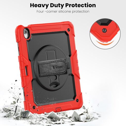 timecity for iPad Air 13 Inch Case M2 2024: with Strong Protection, Screen Protector, 360° Rotating Stand, Hand Strap, Shoulder Strap, Pencil Holder - Orange in Saudi Arabia