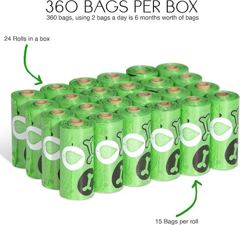 360 Count Dog Poop Bags. Dog Waste Bags, Use Poop Bags for Puppys. 24 Dog Poop Bag Rolls. Lavender Scent Dog Poop Bags. Scented. (Green) in Saudi Arabia