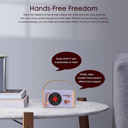 [2023 New] Small Portable Retro Bluetooth Speaker, Cute Vintage Wireless Speaker for Home/Outdoor, 8-10hrs,Vinyl Record Player Style for Desk Bedroom Office Decor Party Gift Idea Purple in Saudi Arabia