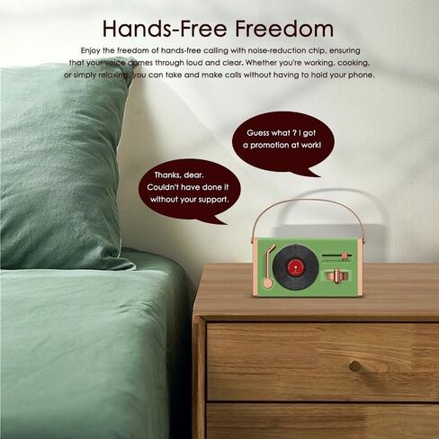 [جديد 2023] مكبر صوت بلوتوث صغير محمول ريترو، مكبر صوت لاسلكي عتيق لطيف للمنزل/الخارج، 8-10 ساعات، نمط مشغل تسجيل الفينيل للمكتب وغرفة النوم والمكتب وفكرة هدية للحفلات باللون الأرجواني in Kuwait