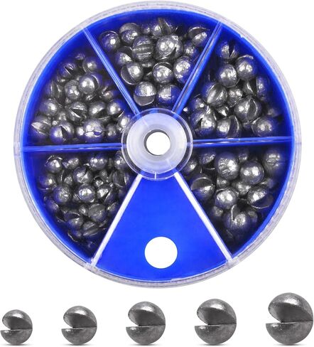 Split Shot Weights Kit,4.23OZ Fishing Sinker Tackle Box 7 Sizes Removable Fishing Split Shot Sinker Assortment for Saltwater Freshwater in Saudi Arabia