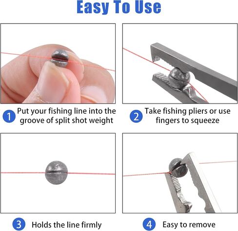 Split Shot Weights Kit,4.23OZ Fishing Sinker Tackle Box 7 Sizes Removable Fishing Split Shot Sinker Assortment for Saltwater Freshwater in Saudi Arabia