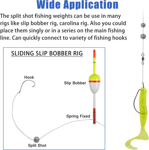 Split Shot Weights Kit,4.23OZ Fishing Sinker Tackle Box 7 Sizes Removable Fishing Split Shot Sinker Assortment for Saltwater Freshwater in Saudi Arabia