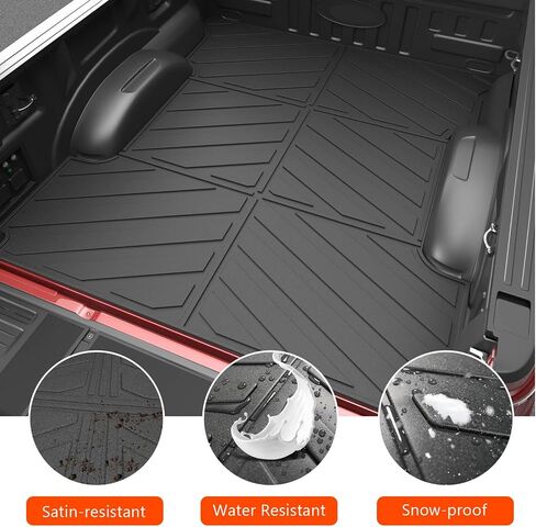 powoq 6.5FT شاحنة سرير حصيرة الكلمة حصيرة متوافقة مع 2015-2024 فورد F150 شاحنة السرير بطانة البضائع بطانة TPE استبدال بطانة الكلمة ل2015-2024 فورد F150 الملحقات (3 أضعاف 6.5FT السرير حصيرة + الكلمة حصيرة) in Kuwait