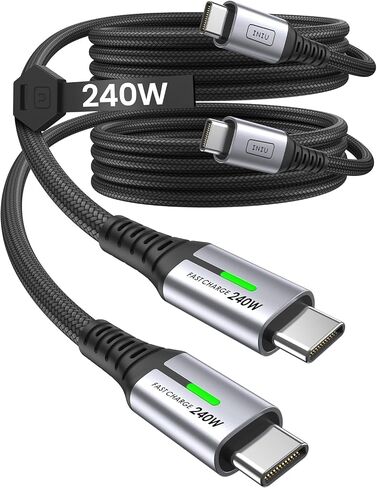 INIU 240W USB C to C Cable, [3.3ft, 2-Pack] High Speed Charger Cord Type C, Braided Fast Charging USBC Cable for iPhone 16 Pro Max 15 Plus Samsung Galaxy S24 Ultra S23 S22 Macbook iPad Steam Deck etc. in Saudi Arabia