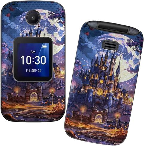for Alcatel Go Flip 4 / TCL Flip Pro Phone Case with Tempered Glass Screen Protector, Dual Layer Anti-Scratch Shockproof Protective Slim Grid Texture Case for Women Man, Glitter Cow Print in Saudi Arabia