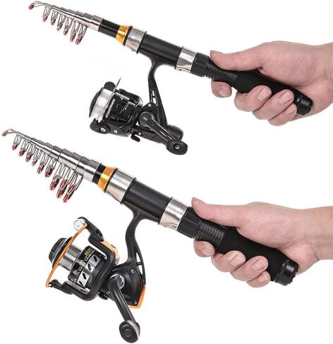 قصبة صيد صغيرة، قصبة صيد FRP تلسكوبية خفيفة للغاية، قصبة بحرية صغيرة محمولة، عمود قصير من السيراميك مع دليل مقاسات متعددة للاختيار 1.2 متر in Kuwait