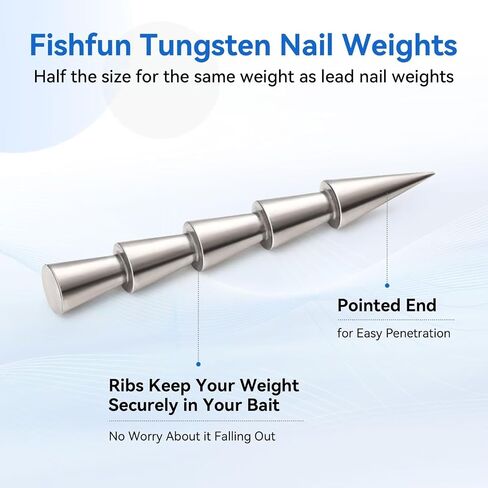 12/20pcs Tungsten Nail Weights for Neko Wacky Rig Fishing, Insert Pencil Worm Sinkers for Bass Fishing in Saudi Arabia