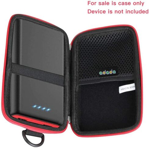 Adada Hard Travel Case for Anker Power Bank, 20,000mAh Travel Essential Portable Charger,3-Port 87W Max Fast Charging Battery Pack (Black + Red Zipper) in Saudi Arabia