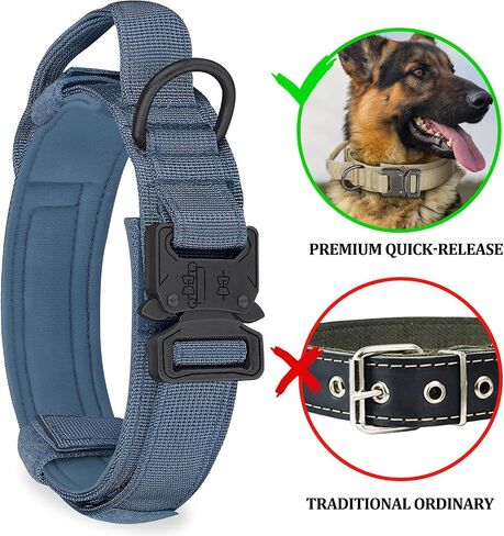COOYOO Dog Collar,3 Piece Set Tactical Dog Collar, Adjustable Military Training Nylon Dog Collar with Control Handle and Heavy Metal Buckle for Medium and Large Dogs in Kuwait