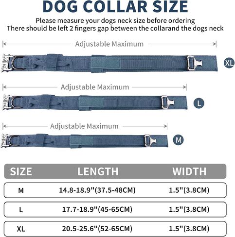 COOYOO Dog Collar,3 Piece Set Tactical Dog Collar, Adjustable Military Training Nylon Dog Collar with Control Handle and Heavy Metal Buckle for Medium and Large Dogs in Kuwait