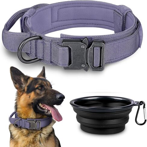 COOYOO Dog Collar,3 Piece Set Tactical Dog Collar, Adjustable Military Training Nylon Dog Collar with Control Handle and Heavy Metal Buckle for Medium and Large Dogs in Kuwait