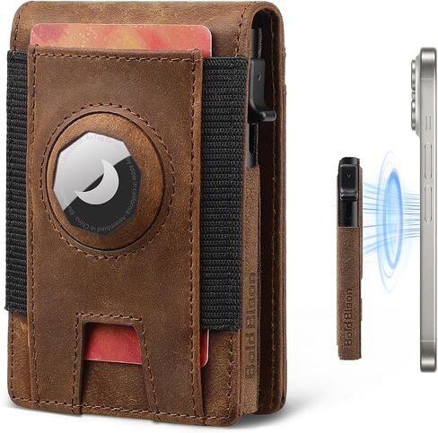 Magsafe Wallet with Pop-up Card Holder for Mens, Slim & Minimalist Airtag Wallet with RFID Blocking Card Holder, Men Wallet with Air Tag Holder, Money in Front Pocket, Carteras Para Hombres in Saudi Arabia